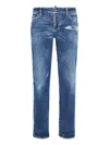 Dsquared2 Distressed Five-pocket Belt Loop Trousers In Blue