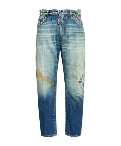 Dsquared2 Logo-patch Jeans In Blue