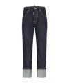 Dsquared2 Logo Patch Straight-leg Jeans In Blue