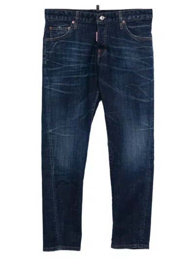 Dsquared2 Logo-patch Jeans In Blue