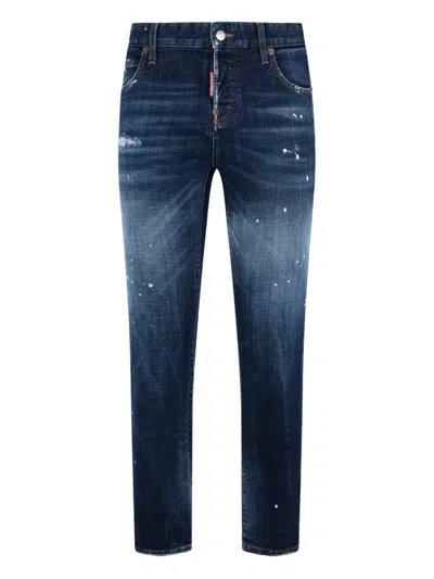 Dsquared2 Logo-patch Jeans In Blue