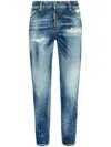 Dsquared2 Logo-patch Distressed Jeans In Blue