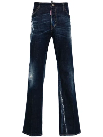 Dsquared2 Logo-patch Jeans In Blue