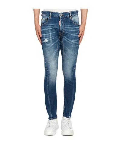 Dsquared2 Logo-patch Jeans In Blue