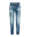 Dsquared2 Logo-patch Distressed Jeans In Blue