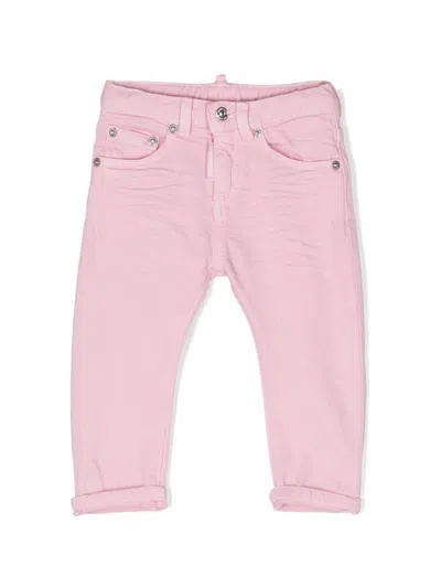 Dsquared2 Babies' Logo-patch Jeans In Pink