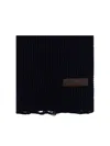 Dsquared2 Logo Patch Knit Wool Scarf In Black