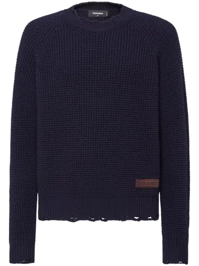 DSQUARED2 LOGO-PATCH KNITTED JUMPER