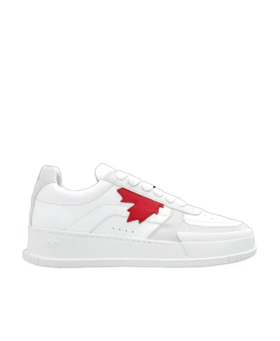 Dsquared2 Logo-patch Lace-up Sneakers In White