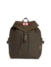 Dsquared2 Logo Patch Leather Backpack In Green