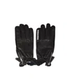 Dsquared2 Logo-patch Leather Gloves In Black