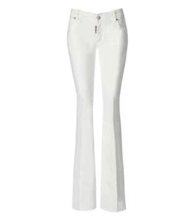 Dsquared2 Logo-patch Flared Jeans In White