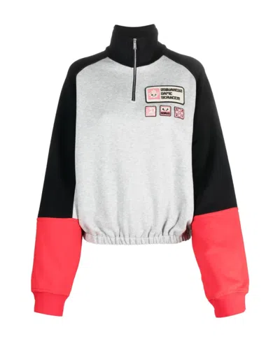 DSQUARED2 LOGO-PATCH PANELLED JUMPER