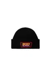 Dsquared2 Logo-patch Ribbed-knit Beanie In Black