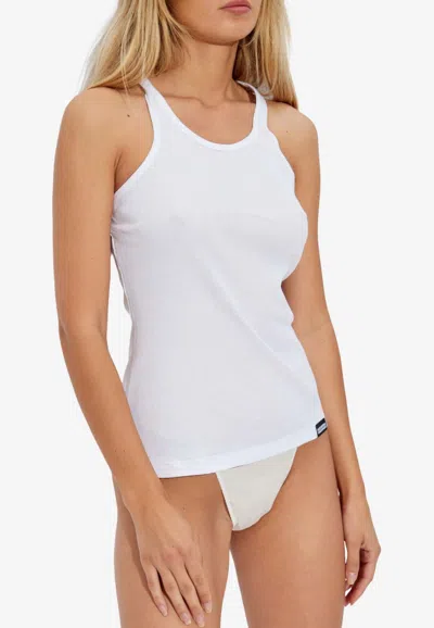 DSQUARED2 LOGO PATCH RIBBED TANK TOP