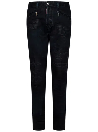 Dsquared2 Logo Patch Ripped Cool Guy Jeans In Black