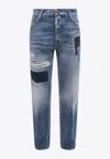 Dsquared2 Ripped Effect Denim Jeans With Paint Stains In Blue