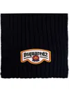 Dsquared2 Logo-patch Scarf In Black