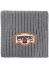 Dsquared2 Logo Patch Scarf In Grey