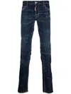 Dsquared2 Logo-patch Skinny-cut Jeans In Blue