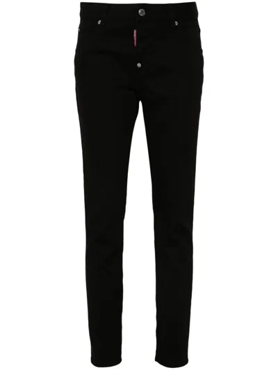 Dsquared2 High-waist Slim-cut Jeans In Schwarz