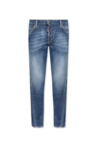 Dsquared2 Logo Patch Skinny Jeans In Denim