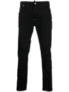 Dsquared2 Logo-patch Slim-cut Trousers In Black