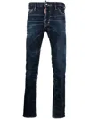Dsquared2 Logo-patch Slim-cut Jeans In Blue