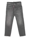 Dsquared2 Logo-patch Slim-cut Jeans In Grey