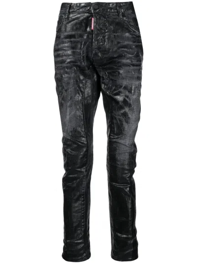 DSQUARED2 LOGO-PATCH SLIM-FIT JEANS