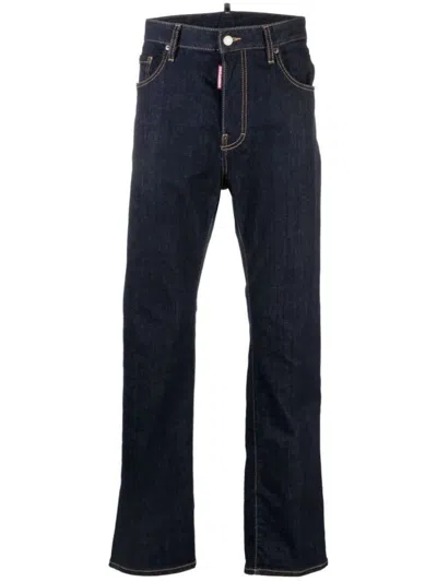 Dsquared2 Logo-patch Slim-leg Denim Jeans In Blue
