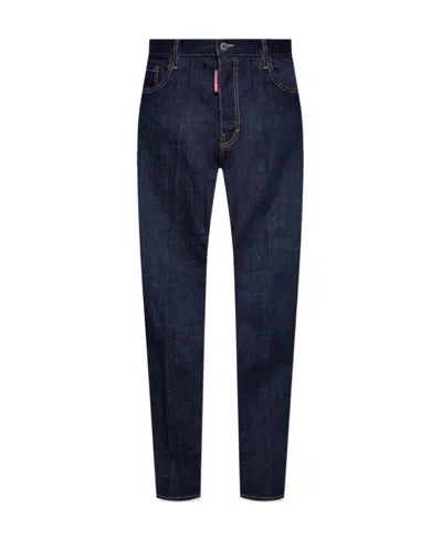 Dsquared2 Straight-leg Cotton Denim Jeans With Logo Detail In Animal Print