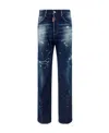 Dsquared2 Logo Patch Straight-leg Distressed Jeans In Black