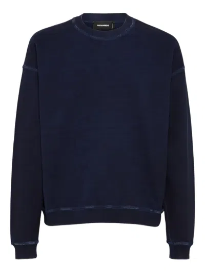 Dsquared2 Logo-patch Sweatshirt In Blue