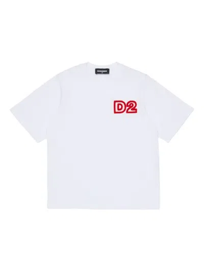 Dsquared2 Kids' Logo-patch T-shirt In White