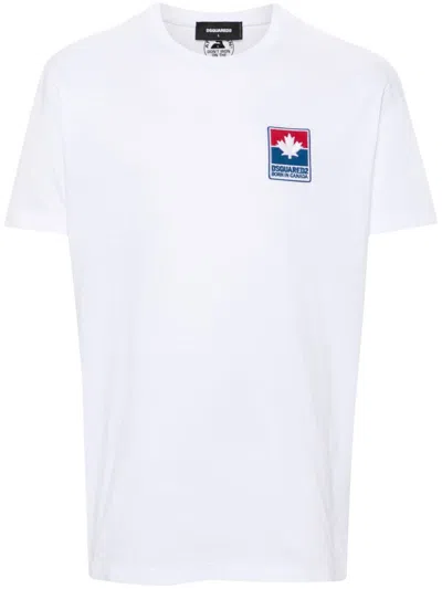 Dsquared2 Short Sleeve Cotton T-shirt In White