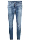 Dsquared2 Logo Patch Distressed Jeans In Black