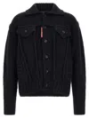 Dsquared2 Logo Patch Wool Blend Cardigan In Black