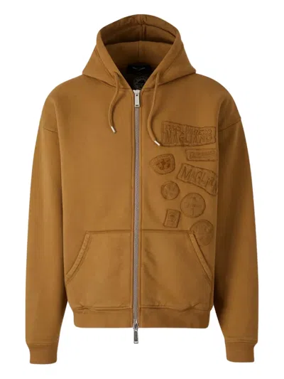 DSQUARED2 LOGO-PATCH ZIP-UP HOODIE