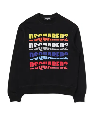 Dsquared2 Logo Pattern Sweater In Black