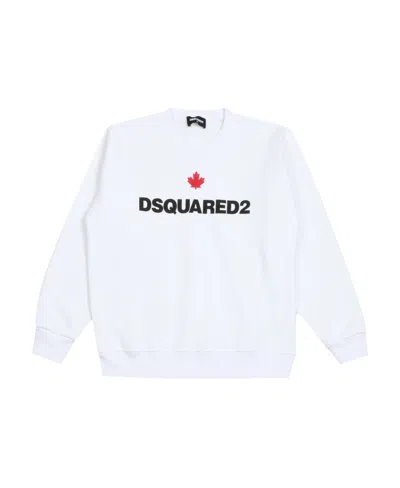 Dsquared2 Logo Pattern Sweater In White