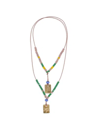 Dsquared2 Dsquared Necklace With Logo Plaques In Multicolor