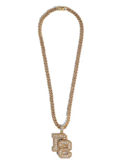 Dsquared2 Logo-pendant Crystal-embellished Necklace In Gold