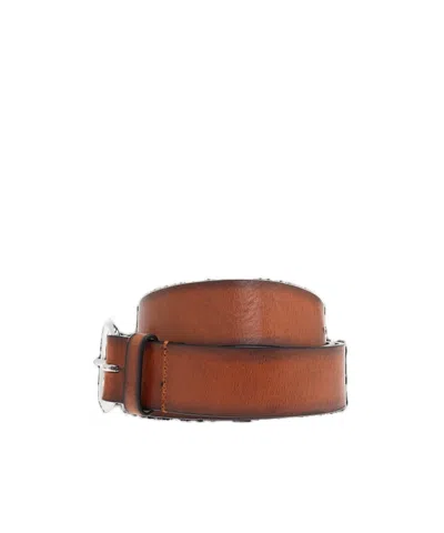 Dsquared2 Logo Plaque Belt In Brown
