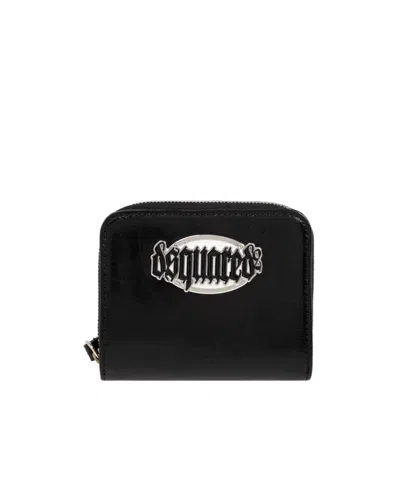 Dsquared2 Logo Plaque Bi-fold Wallet In Black