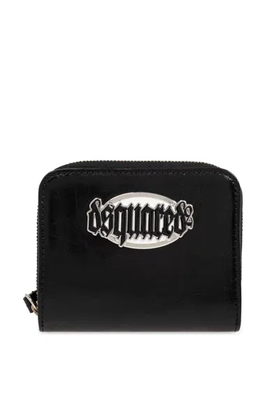 Dsquared2 Logo-plaque Wallet In Nero