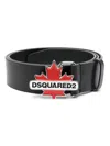 Dsquared2 Leather Belt With Adjustable Fit And Metal Hardware In Black