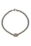 Dsquared2 Logo-plaque Chunky Chain-linked Necklace In Silver