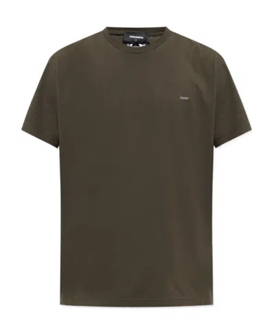 Dsquared2 Logo-plaque Cotton T-shirt In Green