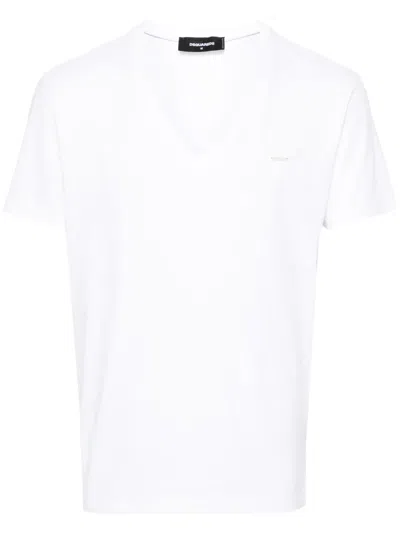 DSQUARED2 LOGO-PLAQUE COTTON T-SHIRT